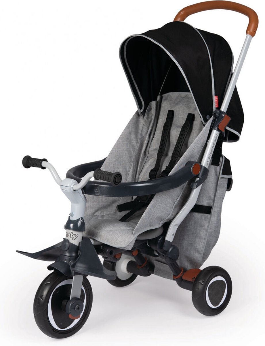 FableKids® Tricycle 7in1 Tricycle enfant guidon vélo bébé poussette Gris