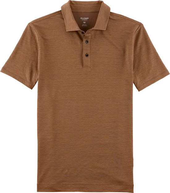 OLYMP Polo Level 5 Casual - slim fit polo - bruin - Maat: