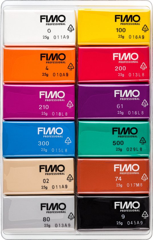 FIMO Professional - ovenhardende boetseerklei - colour pack 12 basic colours
