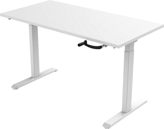 Office Hero® Cosmic Slinger- Zit sta bureau in hoogte verstelbaar wit frame - Game bureau - Computertafel - Werktafel - 140x80 - Wit