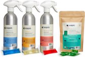 Ecopods Milieuvriendelijk Starters Schoonmaakpakket S - Ecologisch, Krachtig, Zero Waste Schoonmaken - Hervulbare flessen