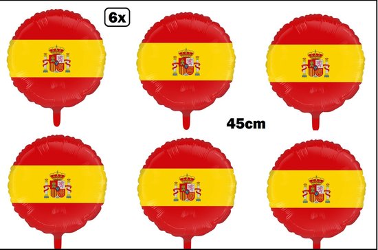 6x Ballon aluminium Espagne (45 cm) - Fête à Thema country festival party  fun ballon... | bol