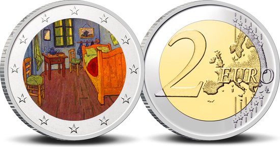 Afbeelding van het spel 2 Euro munt kleur Van Gogh De slaapkamer