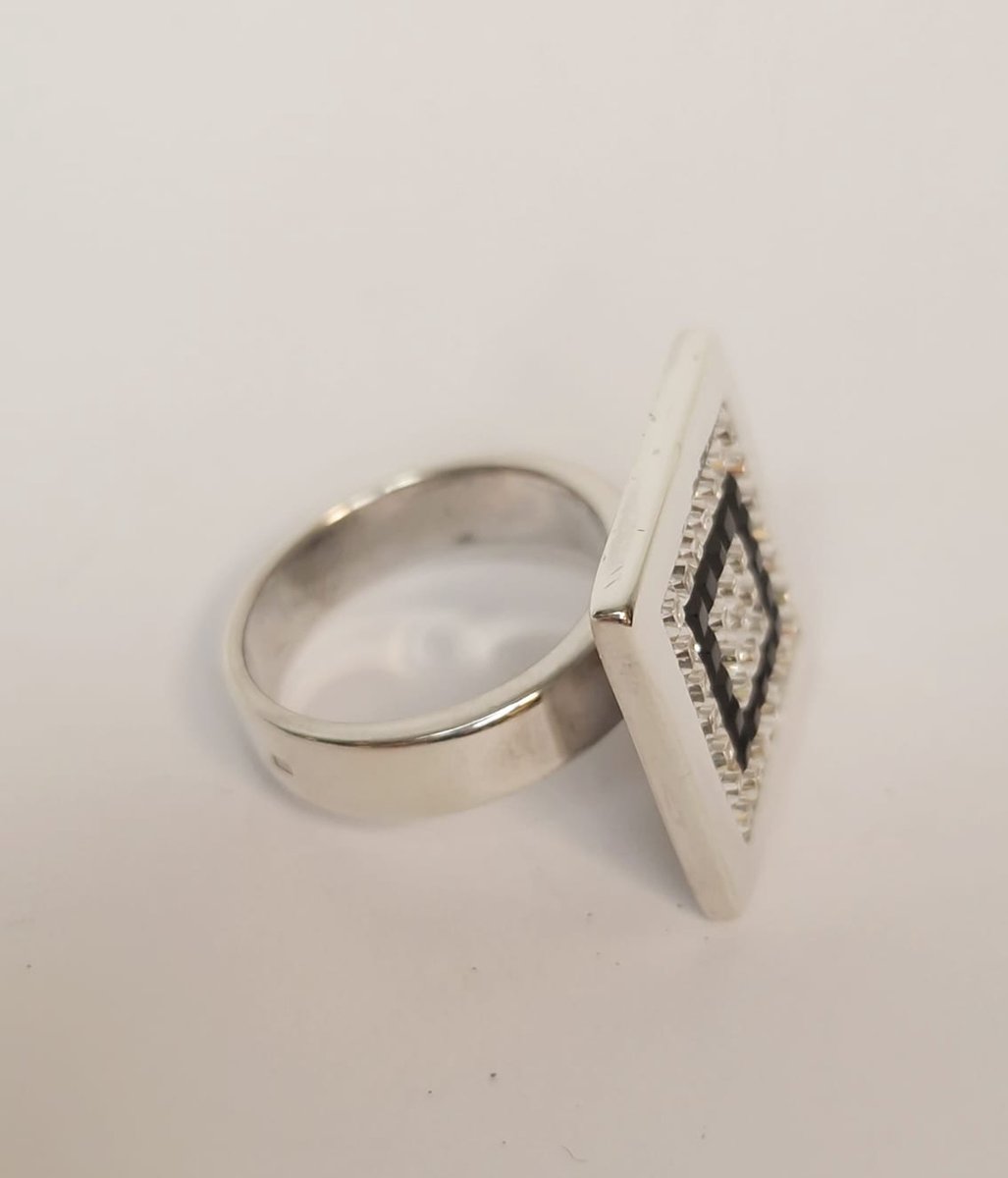 Zilveren ring - Jan des Bouvrie - 925dz - zirkonia - sale Juwelier Verlinden St. Hubert - van €85,= voor €60,=