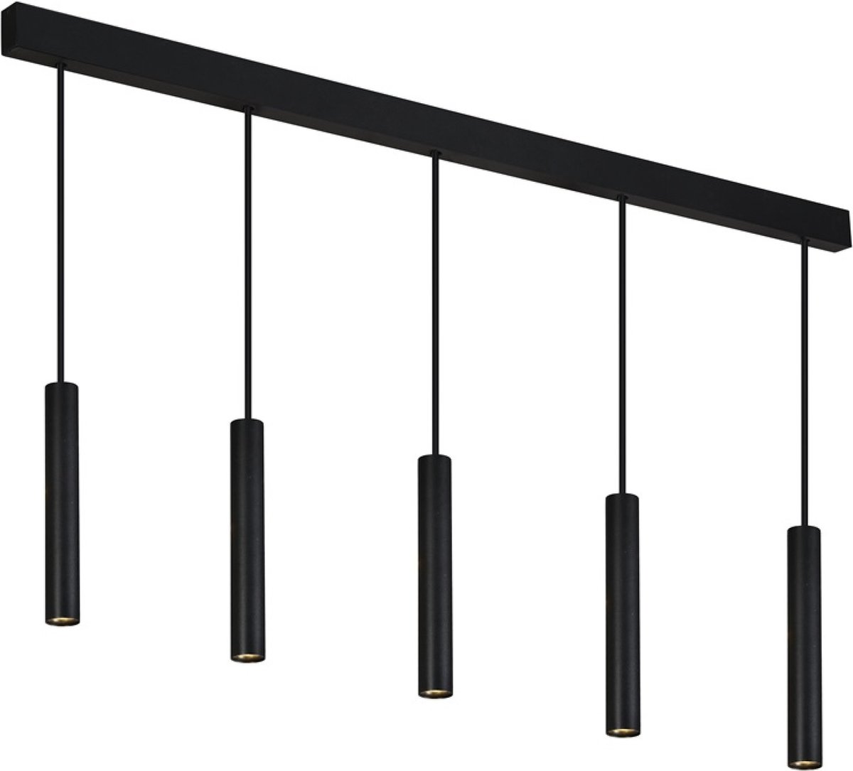 Fantasia Lopal LED hanglamp, zwart, 5-lichts, 5x 4,5W COB LED dimbaar, 2700K warm wit licht