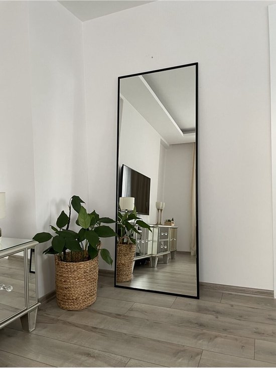 Moodliving Grand miroir pleine longueur Rectangle Zwart - Métal - Miroir -  Miroir... | bol