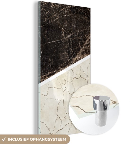 MuchoWow® Peinture sur verre 40x80 cm - Peinture sur verre acrylique - Marbre - Structure - Abstrait - Photo sur verre - Peintures