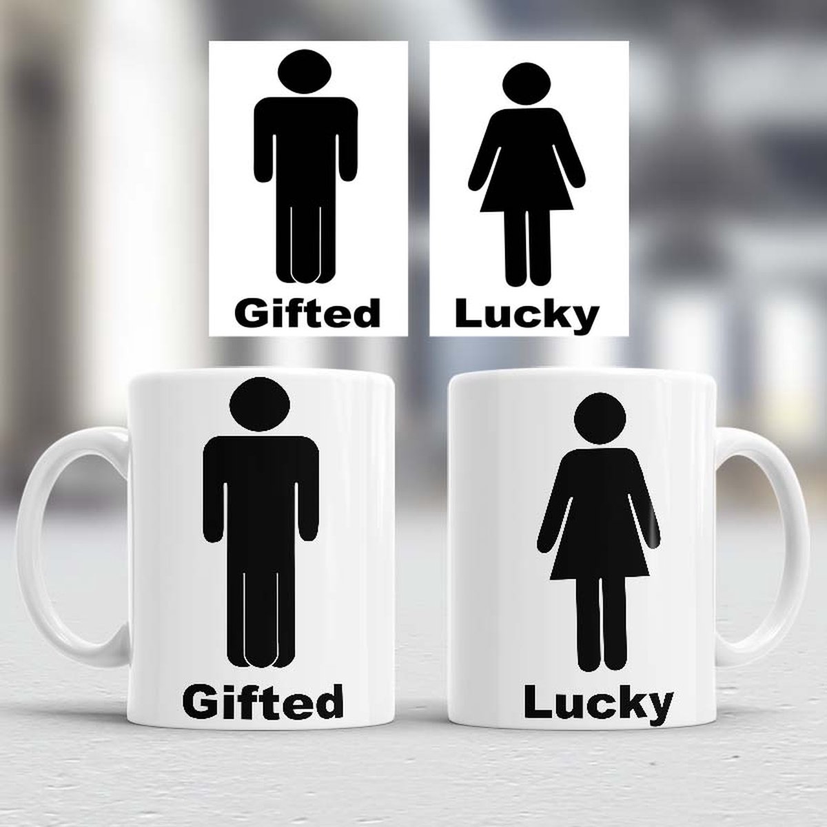 Mokken Gifted/Lucky - Liefde - koppels - cute - cadeau - love - couple - grappig
