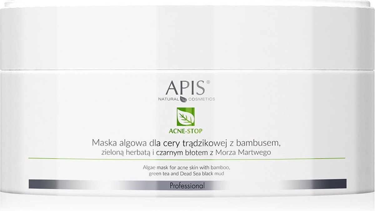 Acne-Stop algenmasker voor de acnegevoelige huid met bamboe groene thee en zwarte modder uit de Dode Zee 100g