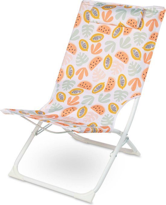 AKTIVE 62629 Beach Chaise de plage pliable, avec coussin