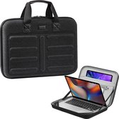 Laptoptas 14 inch laptoptas compatibel met MacBook Pro 14"/13" M2/M1 2022-2020/Air 13.6" M2 2022/13.3" 2020/Chromebook 14" draagtas met schouderriemhandvat zwart en grijs