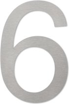 LIROdesign – Huisnummer nr. 6 XL  – Huisnummer RVS – Huisnummerbord