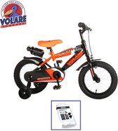 Volare Kinderfiets Sportivo - 14 inch - Oranje/Zwart - Inclusief WAYS Bandenplakset
