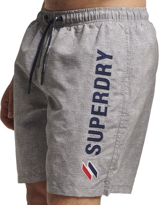 SUPERDRY Code Applque 19Inch Zwemshort Heren - Silver Grey Grit - S