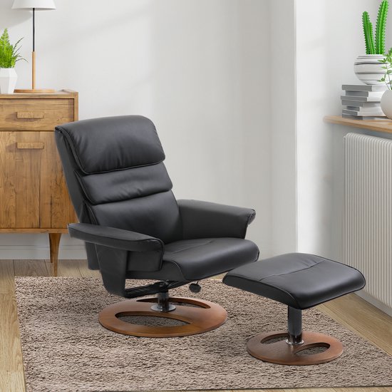 HOMCOM Draaibare Fauteuil Met Voetenbank, Hoogte Verstelbare Accentstoel Met Verstelbare Hoofdsteun Schommelfunctie Grijs~24q3e5capuo00