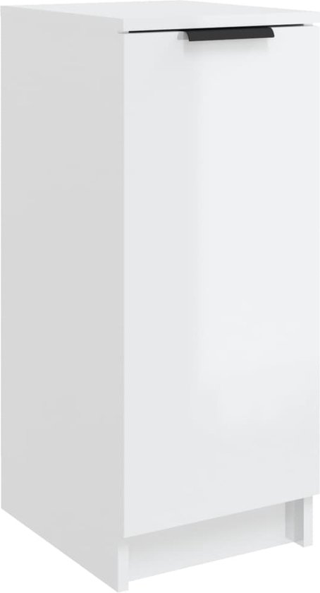 vidaXL - Schoenenkast - 30x35x70 - cm - bewerkt - hout - hoogglans - wit