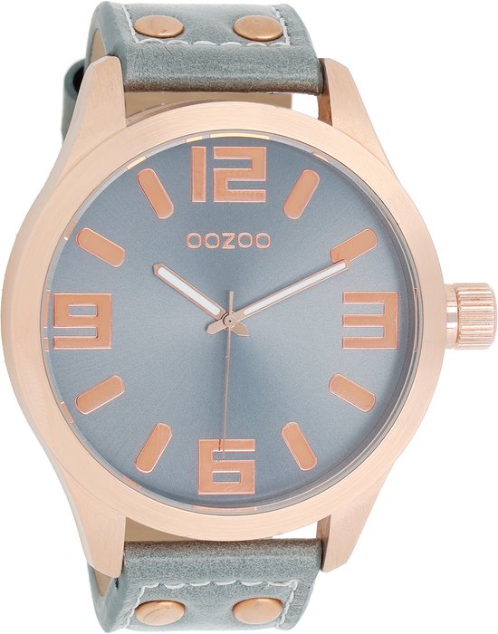 OOZOO Timepieces C1104 - Horloge - 50 mm - Leer - Grijs