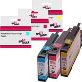 Go4inkt compatible met HP 951XL c/m/y inkt cartridges cyaan/magenta/yellow - 3 stuks