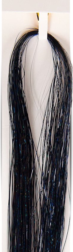 Luxurious-Hairextensions - Hair Glitter BLACK - Tinsels - Haar Tinsels - Sparkle - Metallic Tinsels - Haar Glitter - Haar versiering - Haartrend - Per 1 Pak