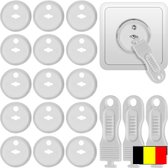 QualiPro Stopcontactbeschermers Wit 15 stuks - Stopcontact beveiliging - Stopcontactbeveiligers - Voor Belgie - Penaarde - Kinderveiligheid - Baby Bescherming - Herbruikbaar