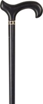 Classic Canes Houten wandelstok - Zwart - Beukenhout - Art Deco kraag - Lengte 92 cm - Derby handvat - Gewicht 320 gram - Diameter wandelstok 19 mm - Handgemaakt - Wandelstokken - Voor heren en dames - Wandelstok hout