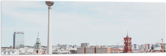 Vlag - Duitse Stad met Mooie Gebouwen - 120x40 cm Foto op Polyester Vlag