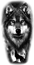 Huilende Wolf Tattoo Sleeve | Tijdelijke tattoo sleeve volwassenen | Neptattoo | Crying Wolf Temporary Tattoo | 21 cm x 11,4 cm