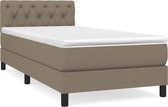 vidaXL Sommier tapissier avec matelas Tissu taupe 80x200 cm