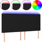 vidaXL - Hoofdbord - LED - 160x5x118/128 - cm - stof - zwart