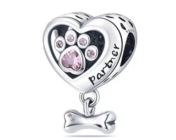 Bedel Hart & Pootafdruk - RomyStones - Sterling Zilver & Roze Zirkonia