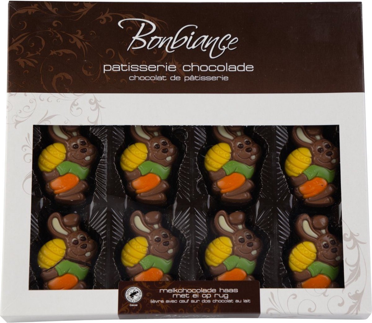 Bonbiance - Haasjes Met Ei Op De Rug (540 Gram) - Melk - Puur - Wit - Chocolade (540 Gram)