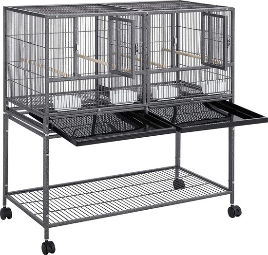 Grande Cage à oiseaux Oiseaux Double Cage Cloison Grille de séparation Cage  d'élevage... | bol