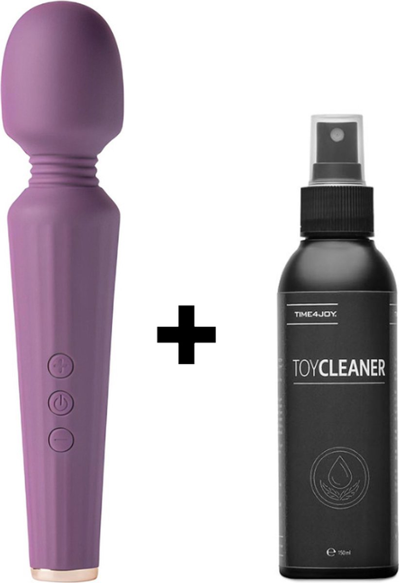 Goedkoopste Time 4 Joy® Vibrators voor Vrouwen - Luxe Wand Vibrator - Sex toys - Clitoris Stimulator - Wand Massager - Inclusief Opbergzakje - Paars - Inclusief Toycleaner 150ML