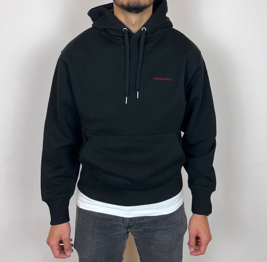 Confianza Clothing-Black Down Hoodie-Sustainable-Child Labor Free