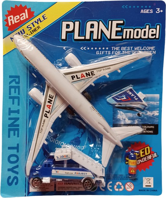 Speel vliegtuig - Plane model - Airliner - 4 delig