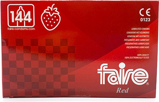 Faire Red condooms aardbeiensmaak 144 stuks | bol