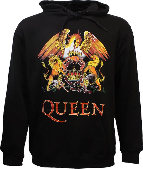 Queen Classic Crest Logo Hoodie Sweater Trui Zwart - Officiële Merchandise