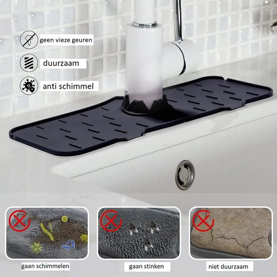 protecteur de robinet en silicone - tapis anti fuite - évacuation d'eau  cuisine