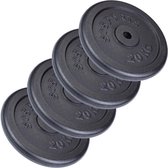 ScSPORTS® Halterschijven set 80 kg - 4 x 20 kg - Gietijzer - 30 mm - Gewichten