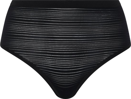 Chantelle softstrech stripes high thong - Zwart - One Size