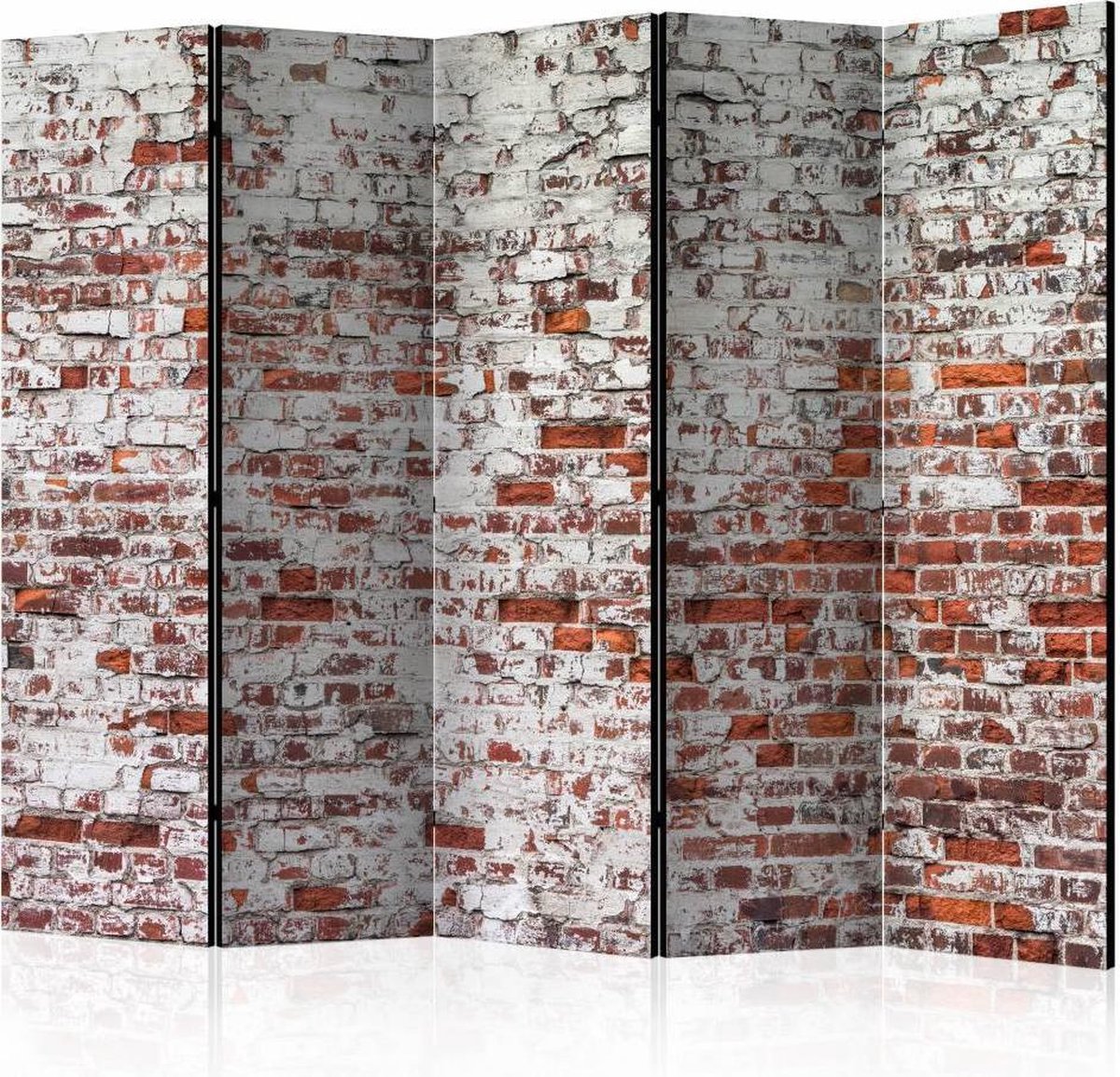Vouwscherm / Kamerscherm - Stenen muur, 225x172cm , gemonteerd geleverd, dubbelzijdig geprint