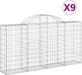 vidaXL-Schanskorven-9-st-gewelfd-200x30x100/120-cm-ijzer