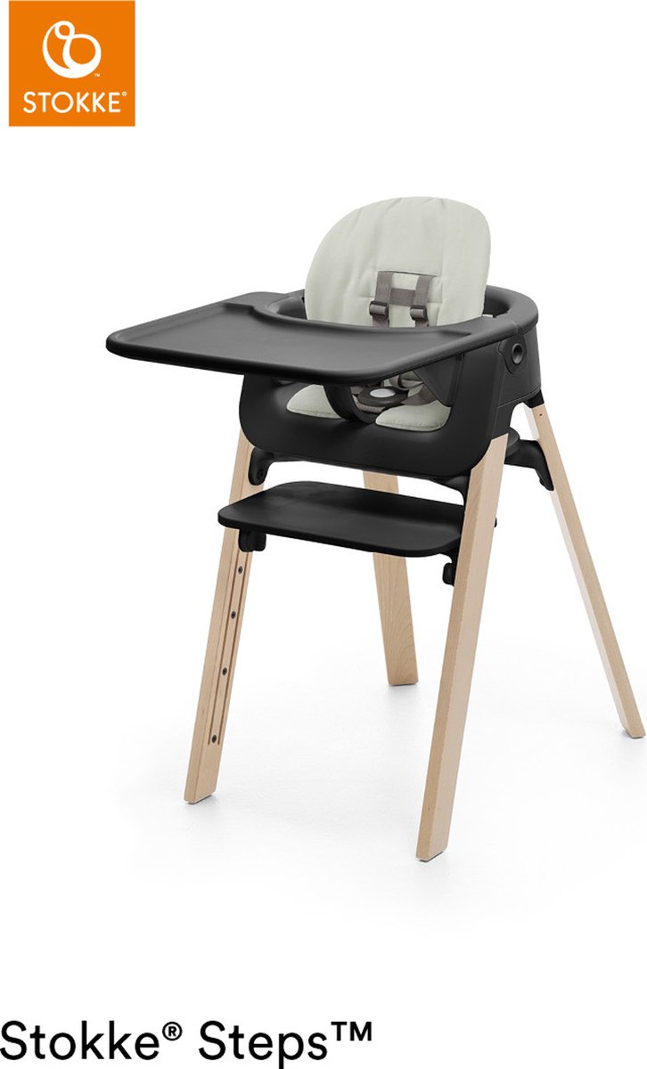 Stokke Steps Stoel - Black Natural - Verstelbaar, ergonomisch
