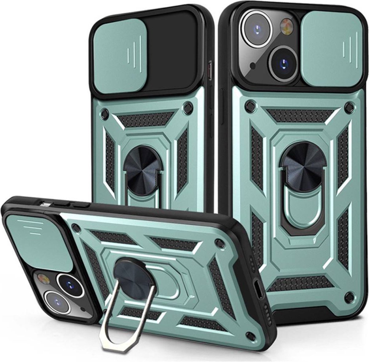 Apple iphone 14 Plus Armor case Groen-met camera bescheming-antishok case back cover -super stevige hoesje iphone