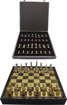 Manopoulos - Échiquier fait main avec système de rangement - Pièces d'échecs en métal - Édition de Luxe - Jeu d'échecs - Jeu d'échecs - Echecs - Chess