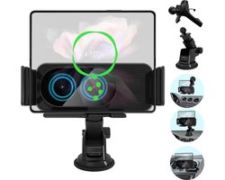 Telefoonhouders Auto Zuignap met Draadloze Oplader - Voor Raam, Dashboard en Ventilatie - Gsm Houder Auto - Accessories - Auto Telefoonhouder - Model Alkmaar