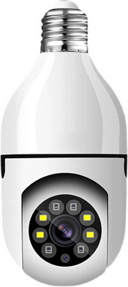 Alert - IP Camera Lamp E27 Fitting - Indoor Spy Cam - Verborgen Bewakingscamera - Beveiligingscamera Binnen & Buiten - Huisdier Hondencamera - WiFi Draadloos - Nachtvisie - Bewegingssensor & Geluidsdetectie - Opslag in Cloud & App - 360℃ Panorama - Merkloos