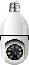 Alert - IP Camera Lamp E27 Fitting - Indoor Spy Cam - Verborgen Bewakingscamera - Beveiligingscamera Binnen & Buiten - Huisdier Hondencamera - WiFi Draadloos - Nachtvisie - Bewegingssensor & Geluidsdetectie - Opslag in Cloud & App - 360℃ Panorama