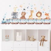 Stickerkamer® - Muursticker chambre d'enfant - Muursticker chambre bébé - Animaux de train - Bêtes - Garçon - Fille - Etoiles - Décoration murale - Animaux de la forêt - Jungle