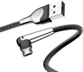 Baseus Micro-USB Gevlochten Nylon Haakse Kabel 1 Meter Zwart